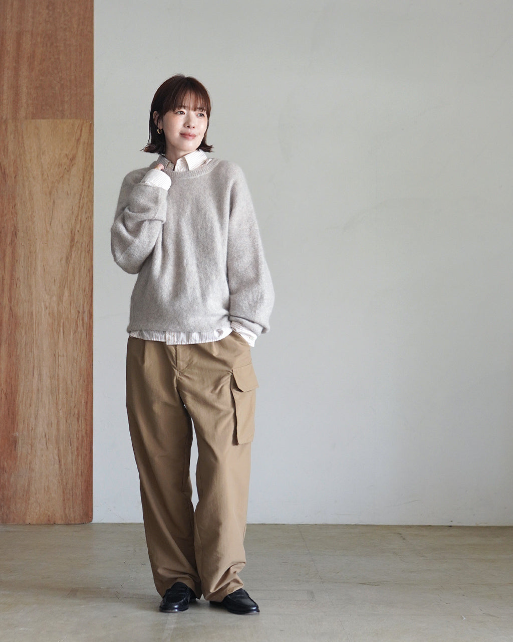 stretch superkid mohair crew-neck P/O WXFL-UW133