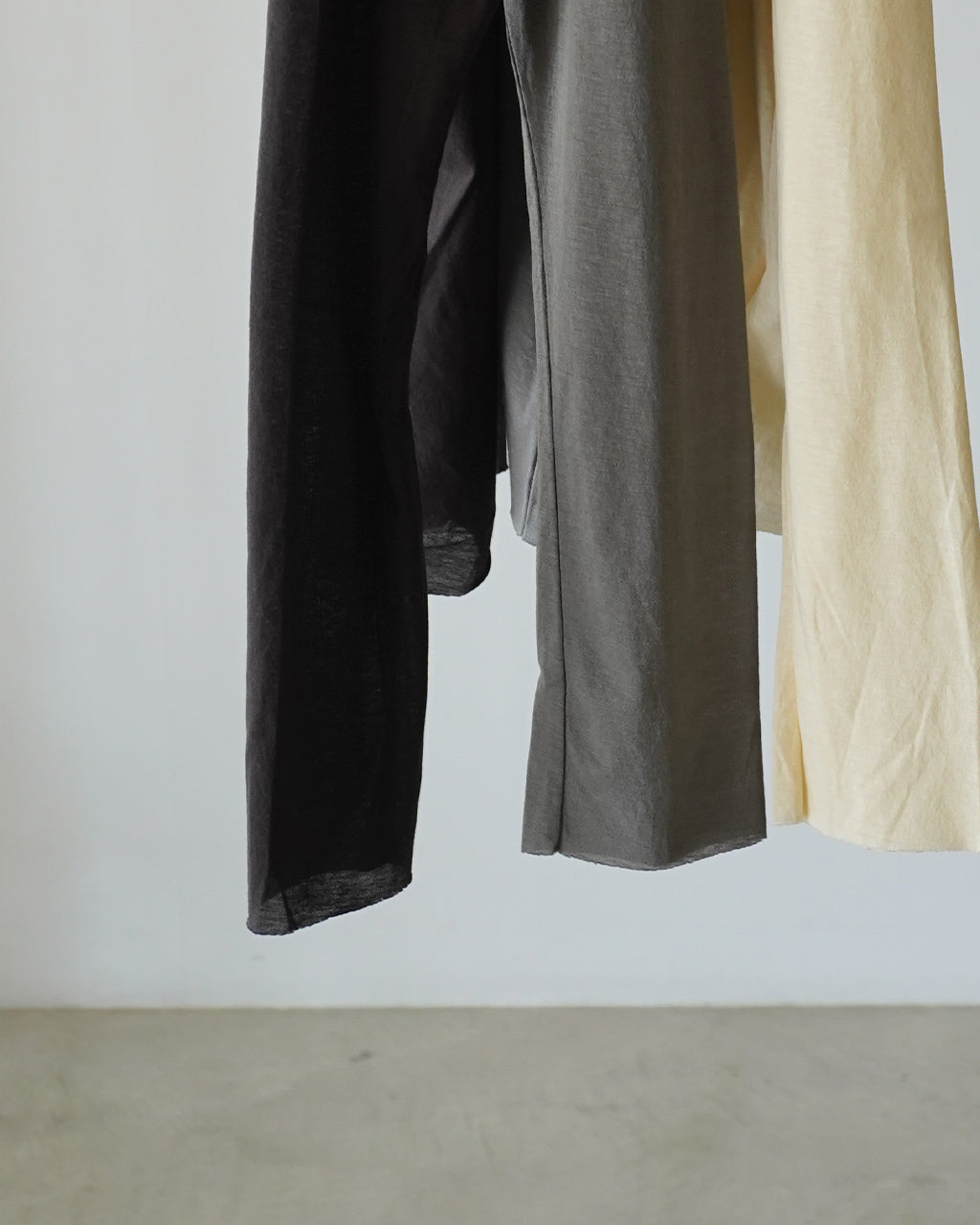 twisted cotton sheer jersey long sleeve Tee WXSP-UW121