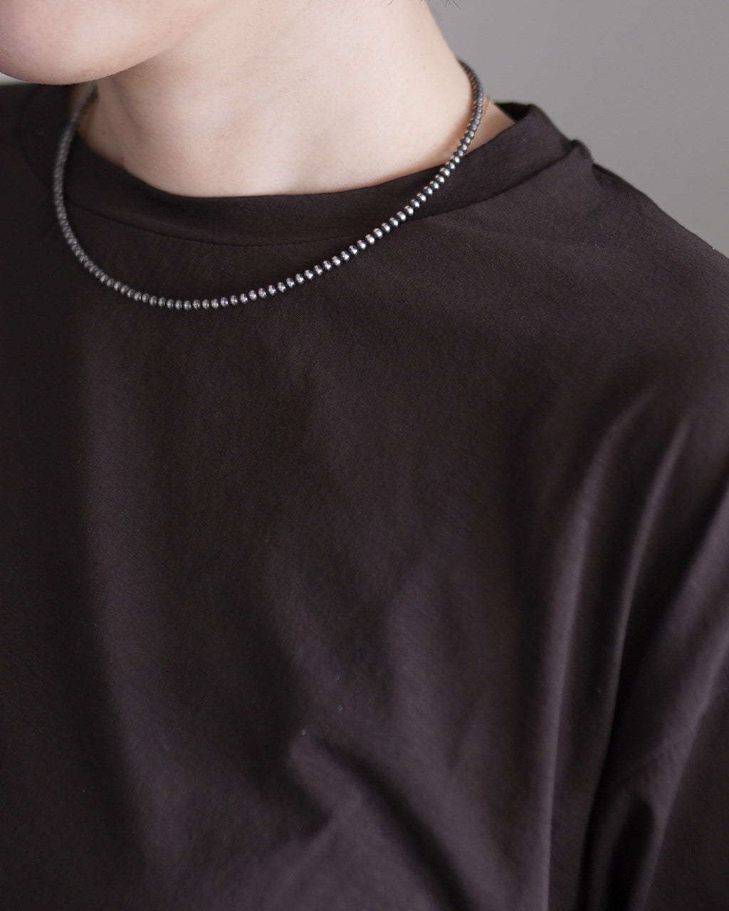 twisted cotton sheer jersey long sleeve Tee WXSP-UW121