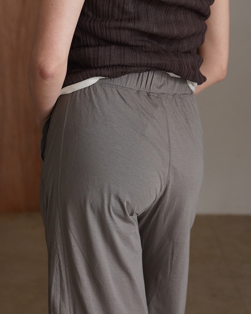 twisted cotton sheer jersey wide pants WXSP-UW123