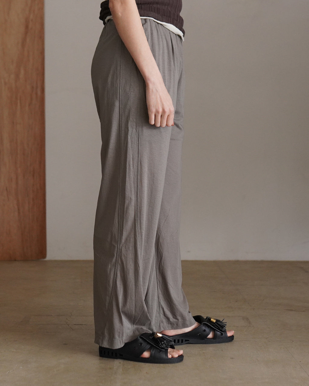 twisted cotton sheer jersey wide pants WXSP-UW123