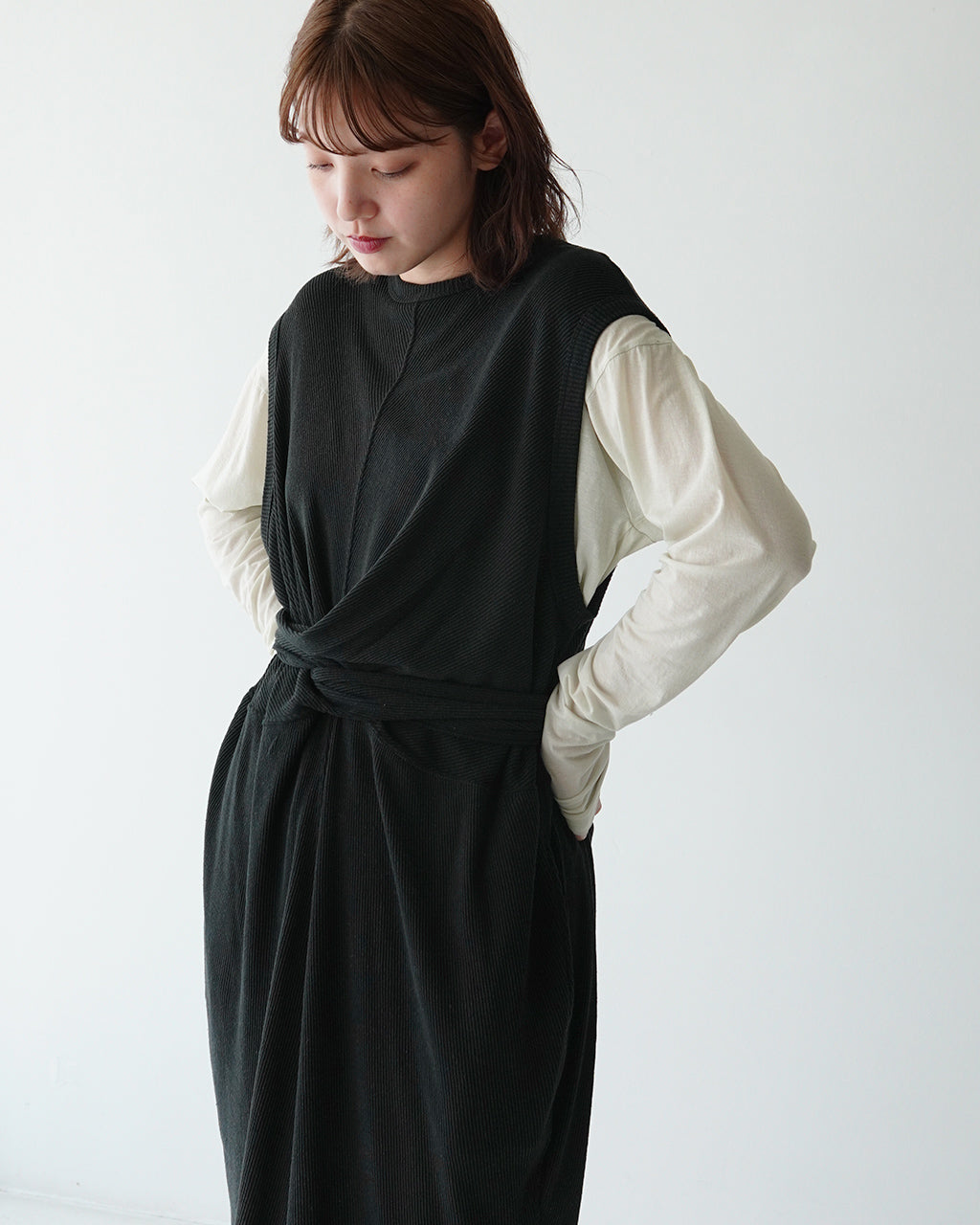 ＼合計3万円以上購入で20%OFFクーポン！／unfil アンフィル ロー シルク リブジャージ スリーブレス ドレス raw silk ribbed-jersey sleeveless dress ワンピース WFFL-UW110【送料無料】