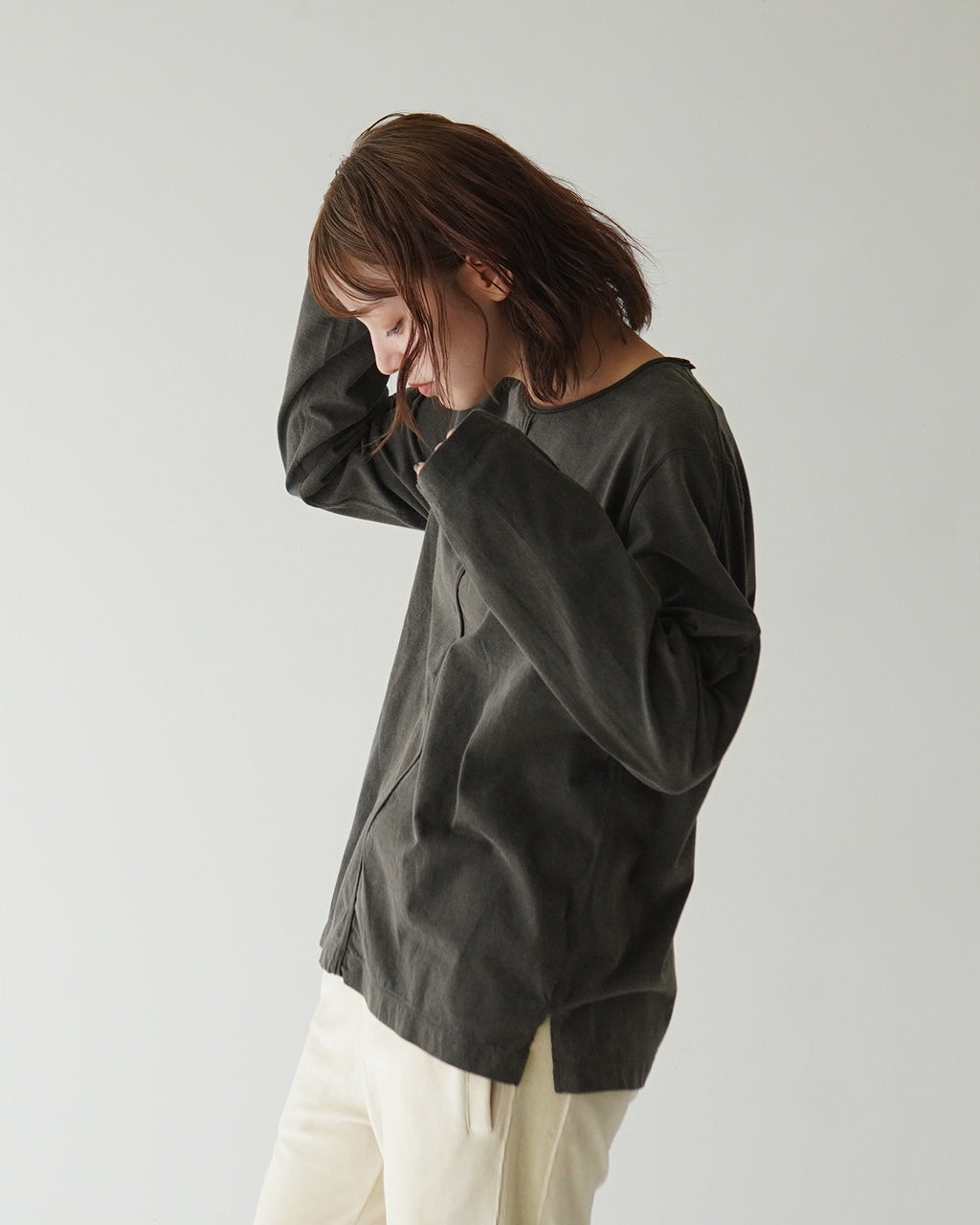 unfil アンフィル ヴィンテージ ダイ コットン ジャージ クルーネック ロングスリーブ ティー vintage dyed cotton jersey crew-neck L S Tee  WFFL-UW116【送料無料】