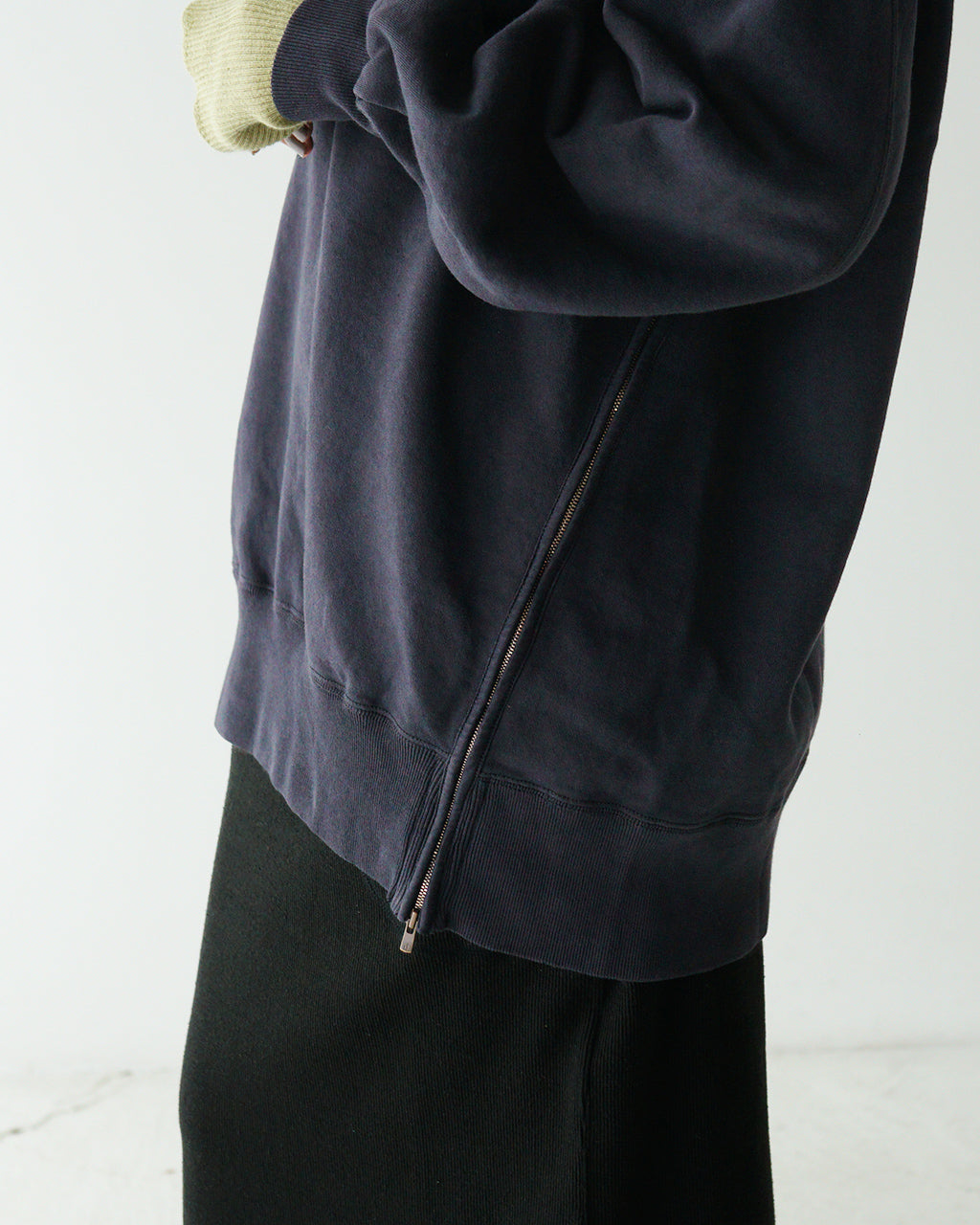 unfil アンフィル スウェット ヴィンテージ コットン フリース サイド ジップ オーバーサイズ スウェットシャツ vintage cotton fleece side zip oversized sweatshirt WFFL-UW132 【送料無料】