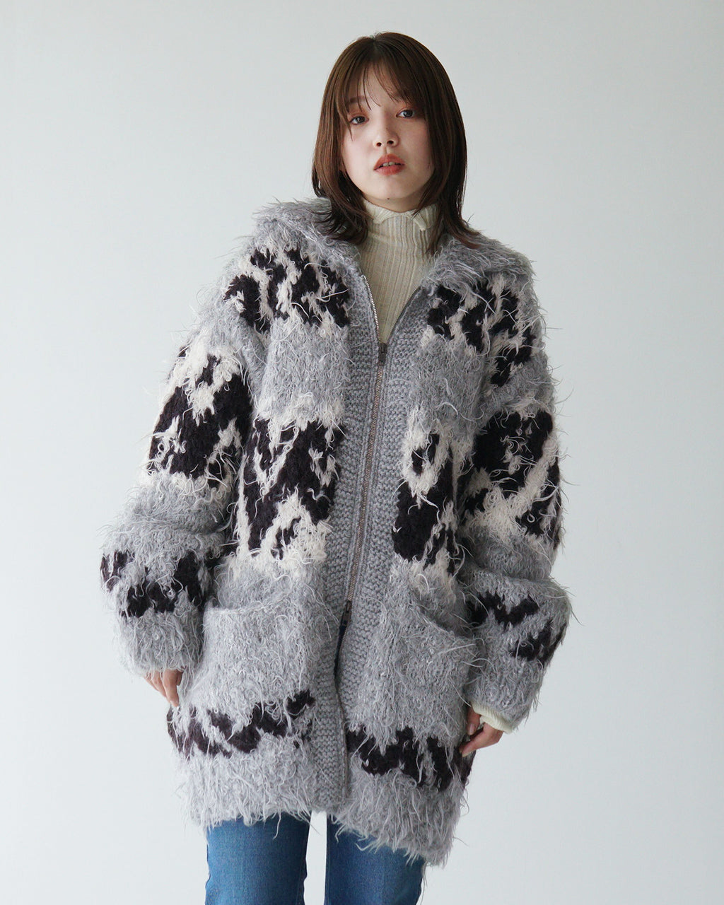 unfil アンフィル カウチンニットジャケット urugayan wool COWICHAN hand-knit jacket ウール ジップアップ WFFL-UW138【送料無料】