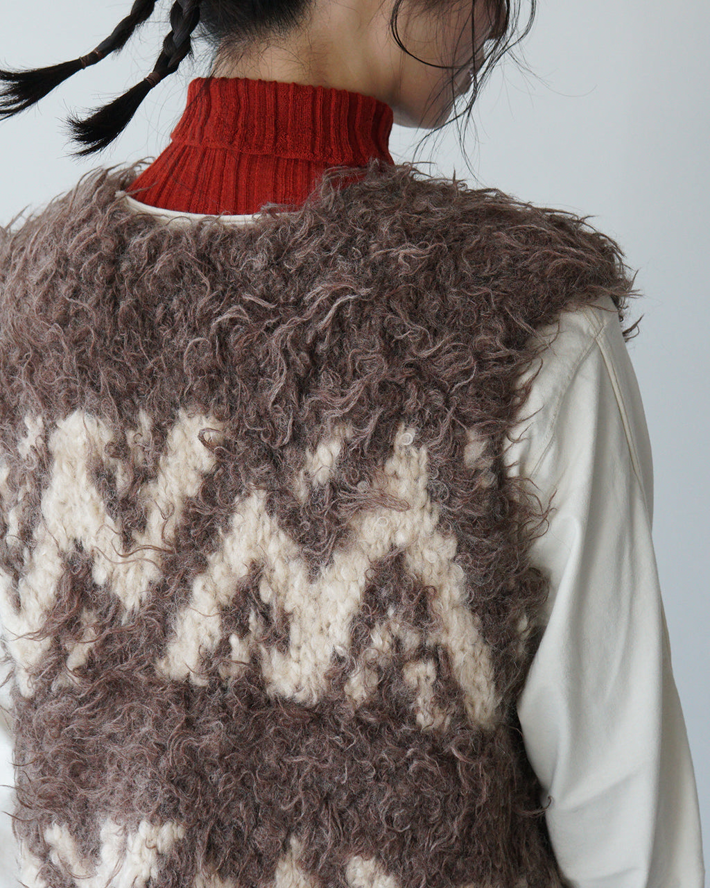 unfil アンフィル カウチンベスト ウルグアイウール urugayan wool COWICHAN hand-knit vest ショート丈 ニット WFFL-UW139【送料無料】