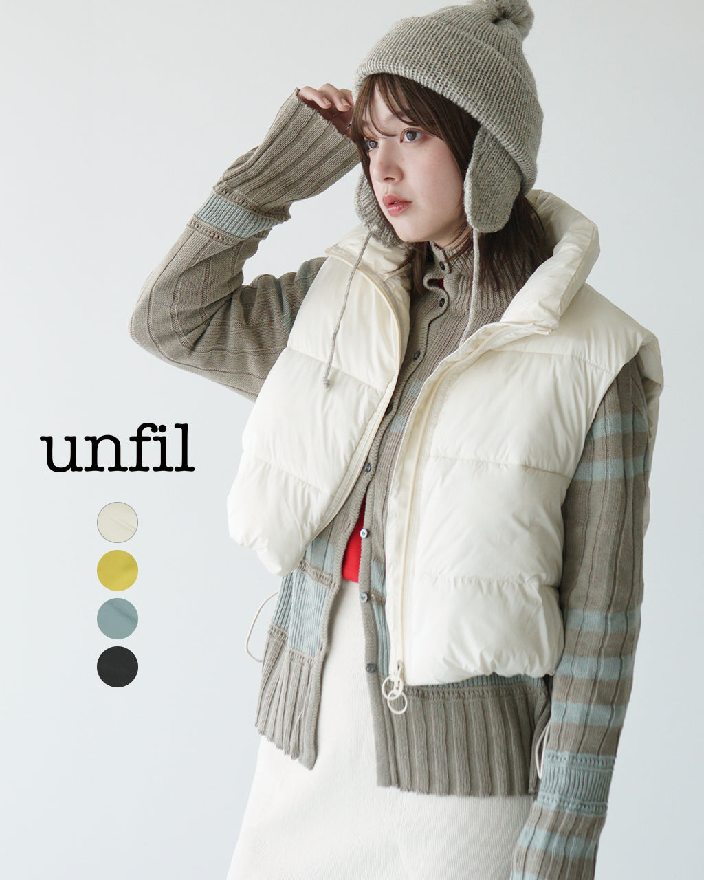 【SALE！20%OFF】unfil × WILD THINGS アンフィル × ワイルドシングス ショートベスト cropped hoodie vest クロップド フーディ WFFL-UW140【送料無料】