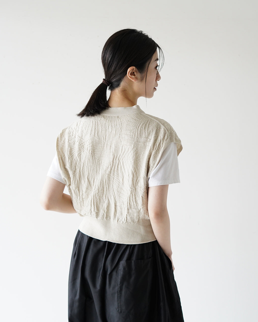 unfil アンフィル cotton & cashmere links pattern-knit vest コットン＆カシミア リンクス パターンニット ベスト  レディース  WFSP-UW104【送料無料】