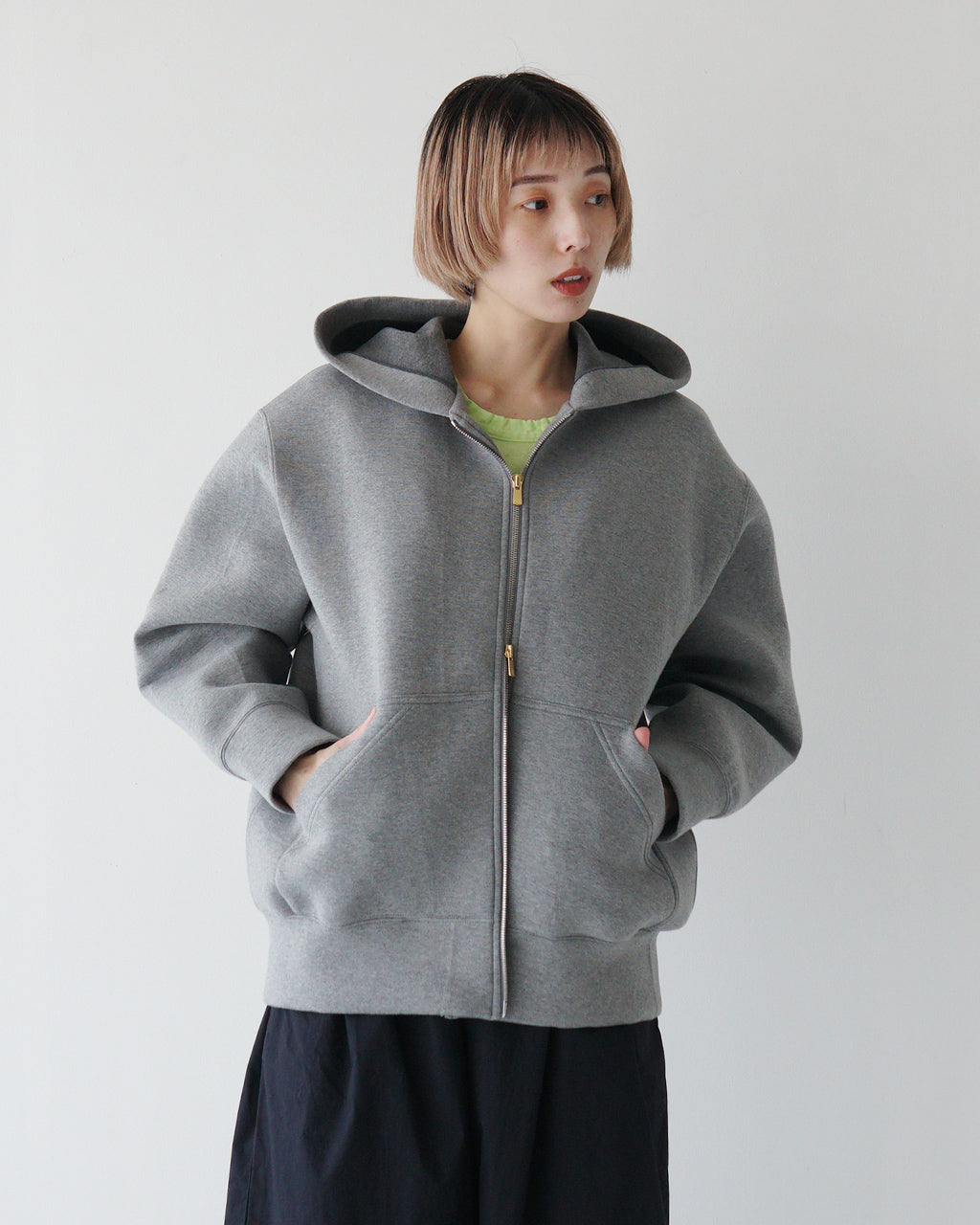 unfil アンフィル オーバーサイズ ジップパーカー double faced jersey oversized zip parka ジャージー フーディー スウェット WVSP-UW105【送料無料】