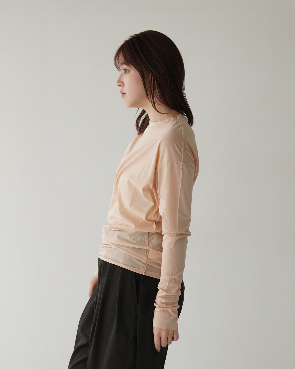 unfil アンフィル シアー 長袖Tシャツ twisted cotton sheer jersey long sleeve Tee ツイストコットン カットソー WVSP-UW113【送料無料】