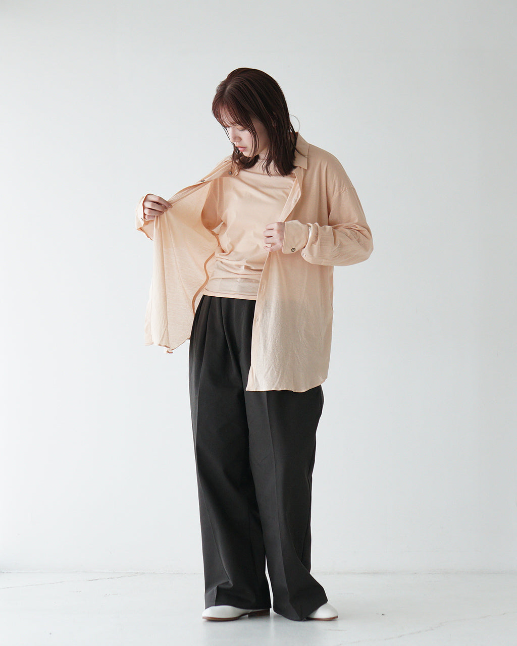 unfil アンフィル シアー 長袖Tシャツ twisted cotton sheer jersey long sleeve Tee ツイストコットン カットソー WVSP-UW113【送料無料】