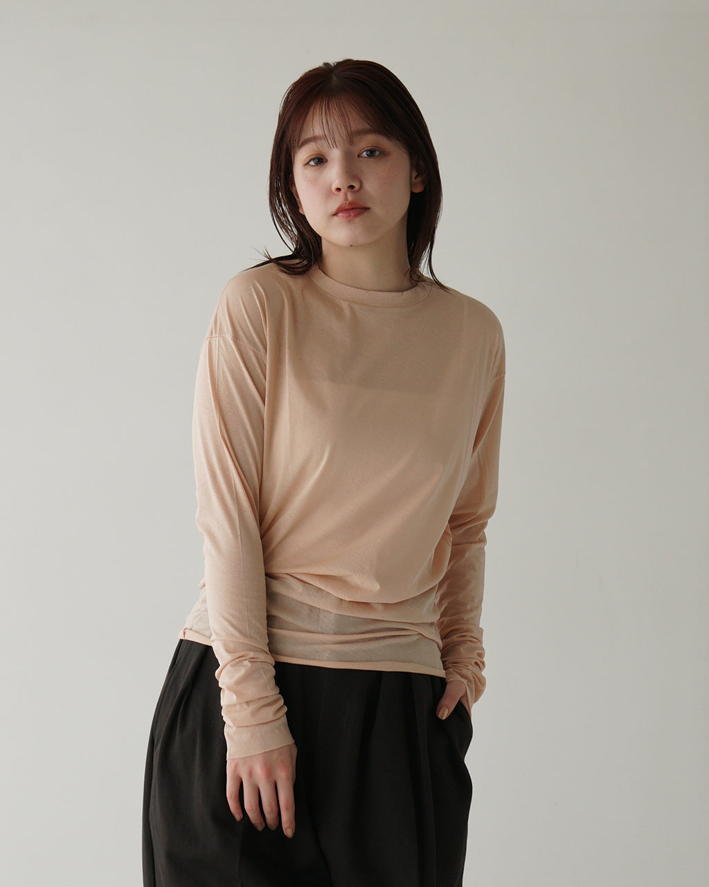 unfil アンフィル シアー 長袖Tシャツ twisted cotton sheer jersey long sleeve Tee ツイストコットン カットソー WVSP-UW113【送料無料】