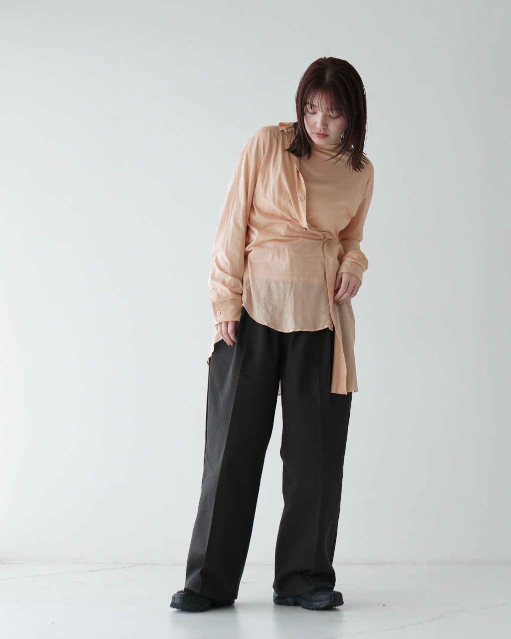 unfil アンフィル レギュラーカラーシャツ twisted cotton sheer jersey fluid shirt ツイストコットン シアージャージー WVSP-UW115【送料無料】