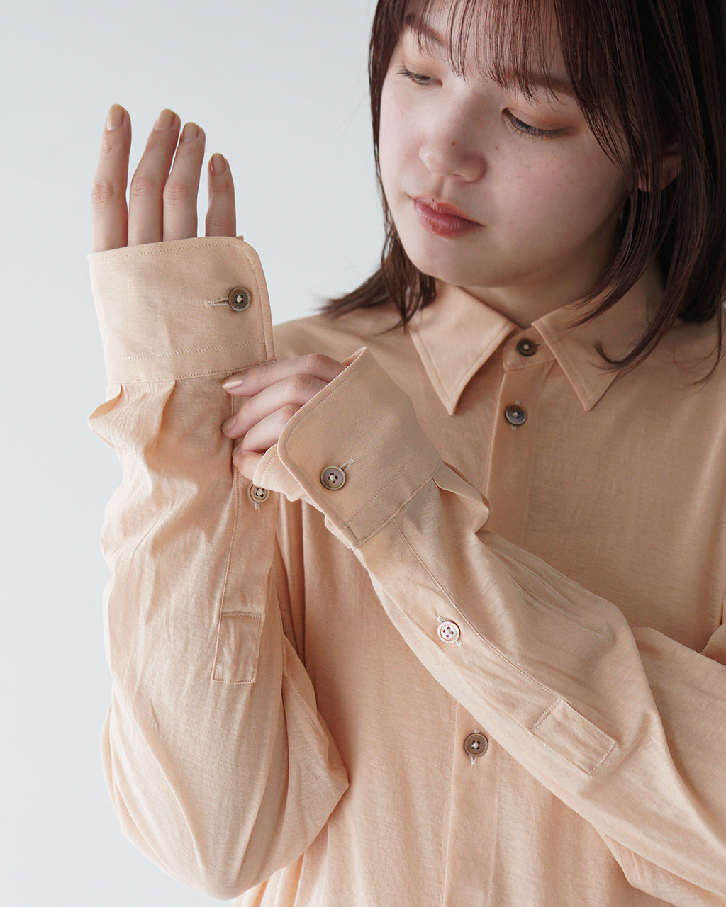 unfil アンフィル レギュラーカラーシャツ twisted cotton sheer jersey fluid shirt ツイストコットン シアージャージー WVSP-UW115【送料無料】