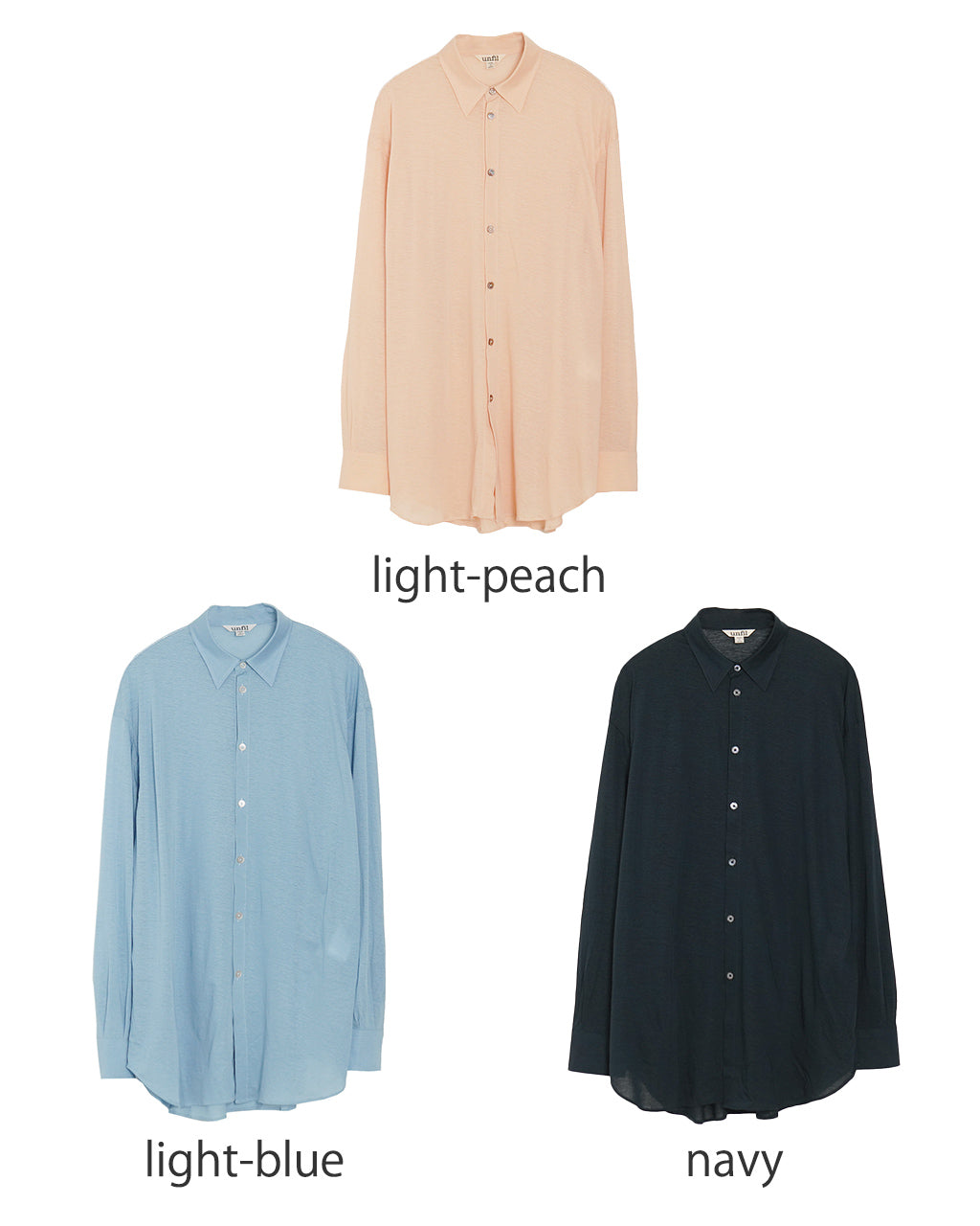 unfil アンフィル レギュラーカラーシャツ twisted cotton sheer jersey fluid shirt ツイストコットン シアージャージー WVSP-UW115【送料無料】