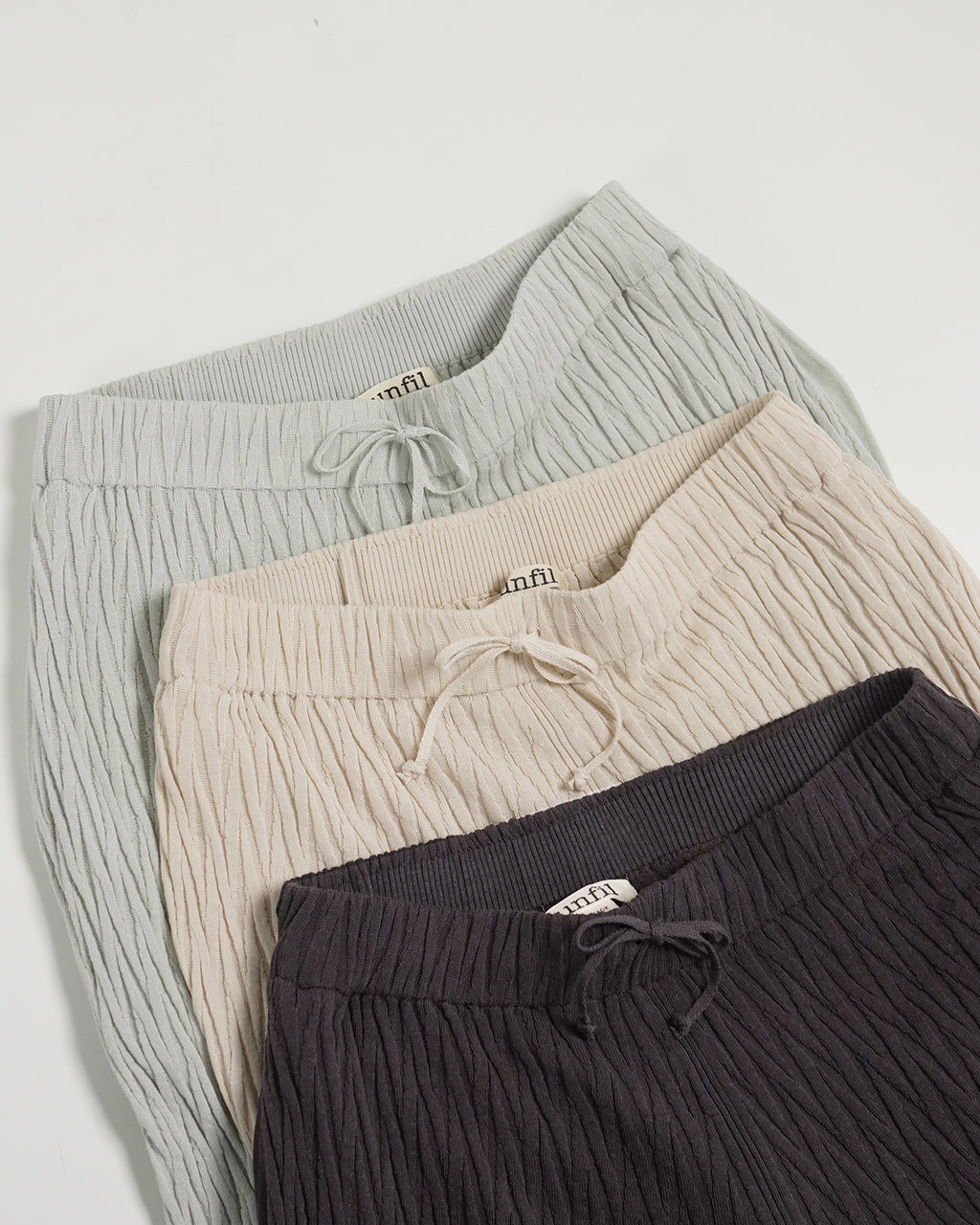 ＼早得24時間限定ポイント10倍／unfil アンフィル リブニットパンツ high twist cotton links-pattern ribbed-knit pants ハイツイストコットン リンクスパターン イージーパンツ WVSP-UW139【送料無料】