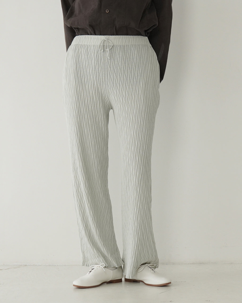 ＼早得24時間限定ポイント10倍／unfil アンフィル リブニットパンツ high twist cotton links-pattern ribbed-knit pants ハイツイストコットン リンクスパターン イージーパンツ WVSP-UW139【送料無料】