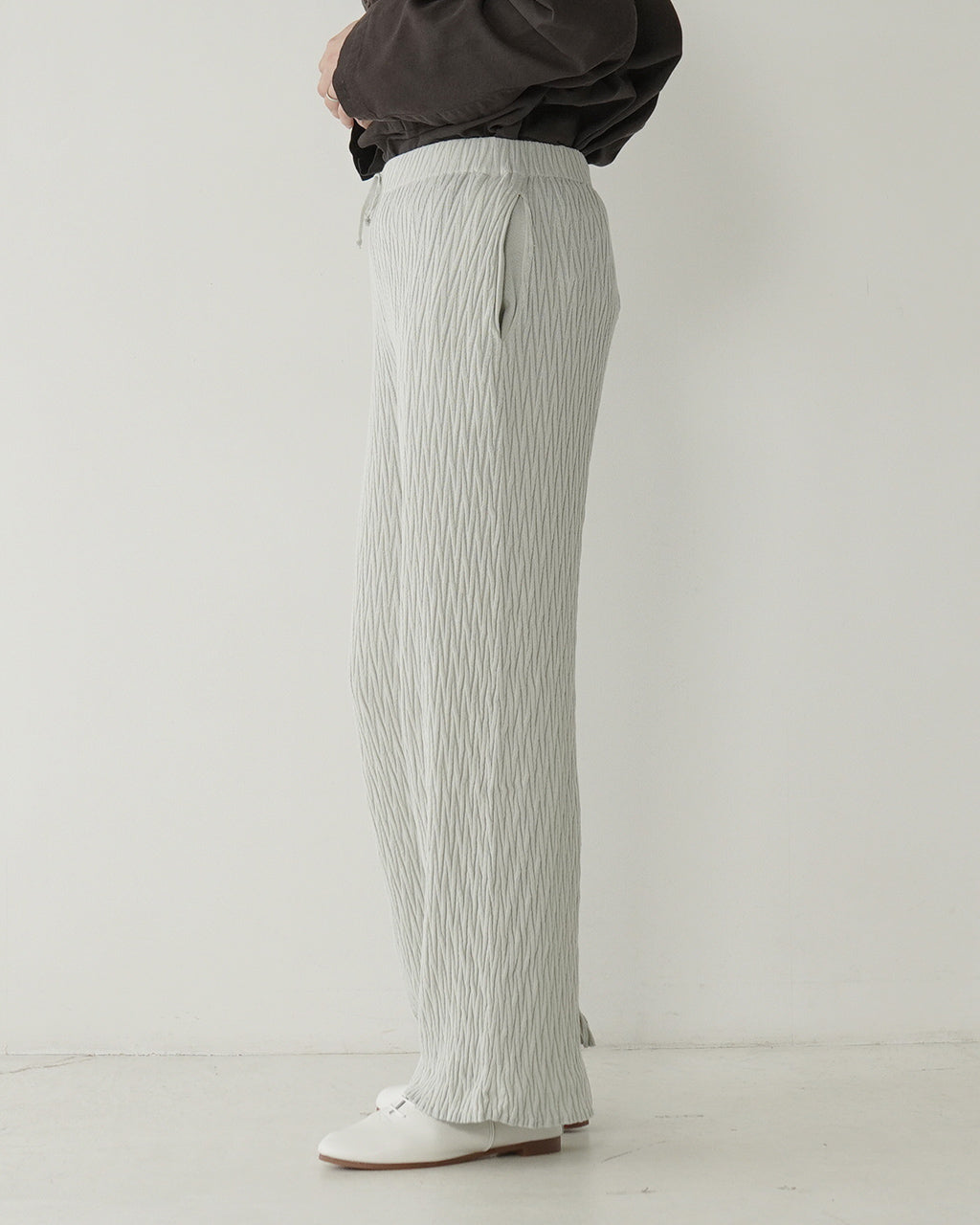 ＼早得24時間限定ポイント10倍／unfil アンフィル リブニットパンツ high twist cotton links-pattern ribbed-knit pants ハイツイストコットン リンクスパターン イージーパンツ WVSP-UW139【送料無料】