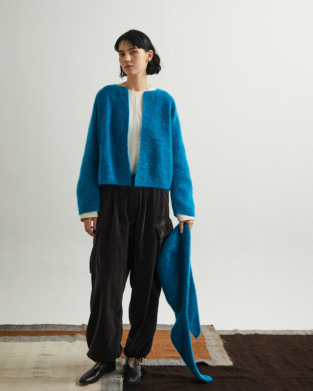 【SALE！40%OFF】unfil アンフィル カーディガン ストレッチ スーパーキッド モヘヤ ショート stretch superkid mohair short cardigan WFFL-UW134【送料無料】