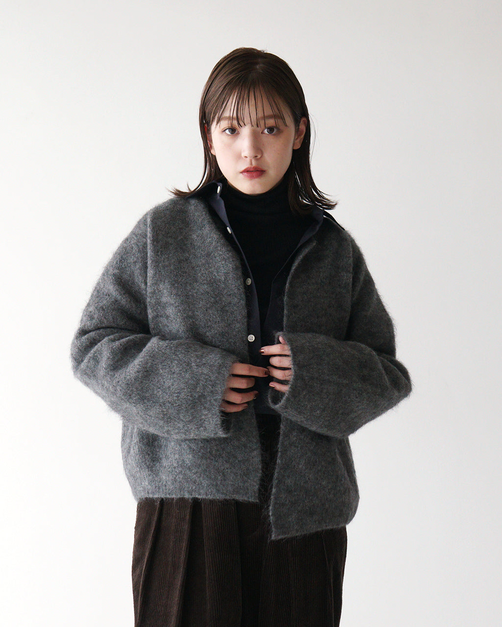 【SALE！40%OFF】unfil アンフィル カーディガン ストレッチ スーパーキッド モヘヤ ショート stretch superkid mohair short cardigan WFFL-UW134【送料無料】