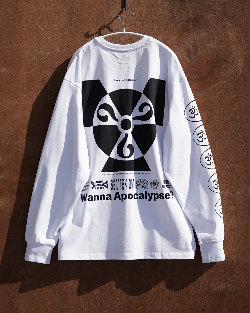 長袖カットソー ホワイト スカルプリント VANS ヴァンズ バンズ ED DAVIS LS TEE エド・デイビス LS 長袖 T