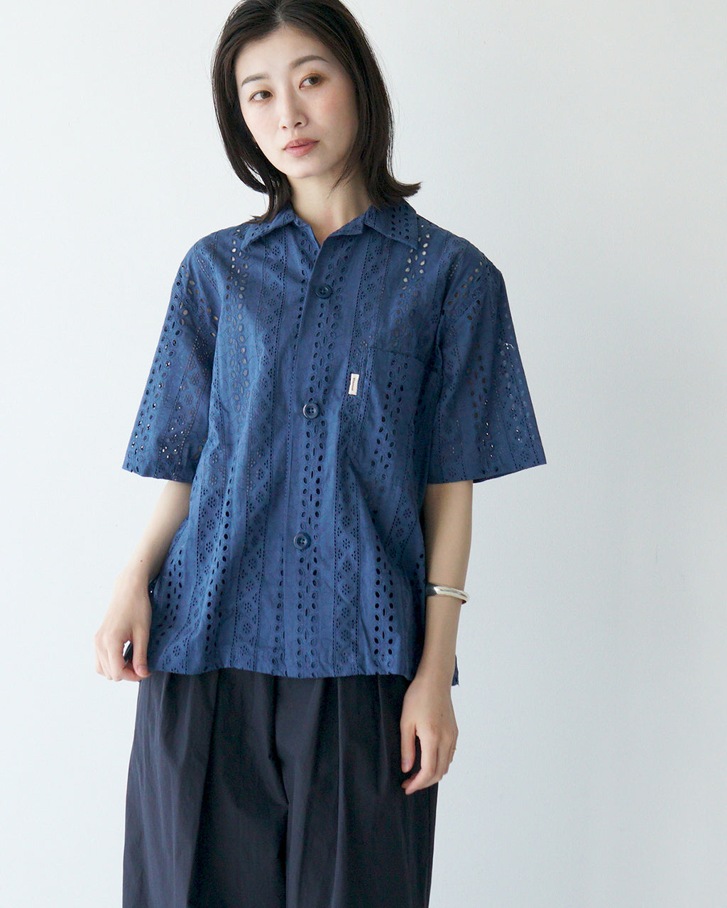 Vincent et Mireille ヴァンソンエミレイユ オープンカラーシャツ OPEN COLLAR SHIRTS シアー トップス 半袖 VM251IN11032 【送料無料】