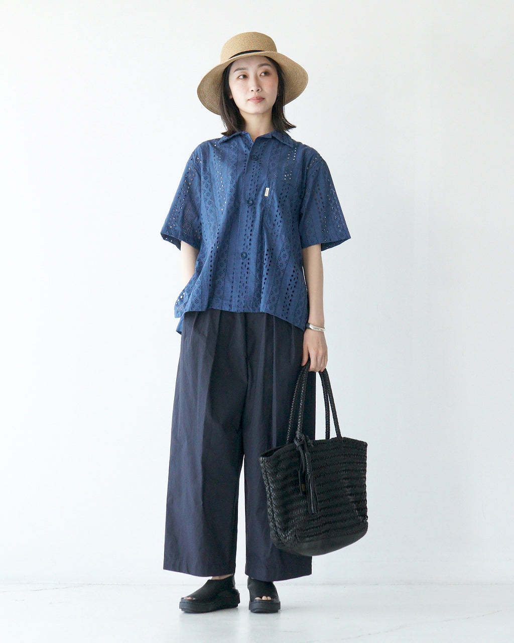 Vincent et Mireille ヴァンソンエミレイユ オープンカラーシャツ OPEN COLLAR SHIRTS シアー トップス 半袖 VM251IN11032 【送料無料】