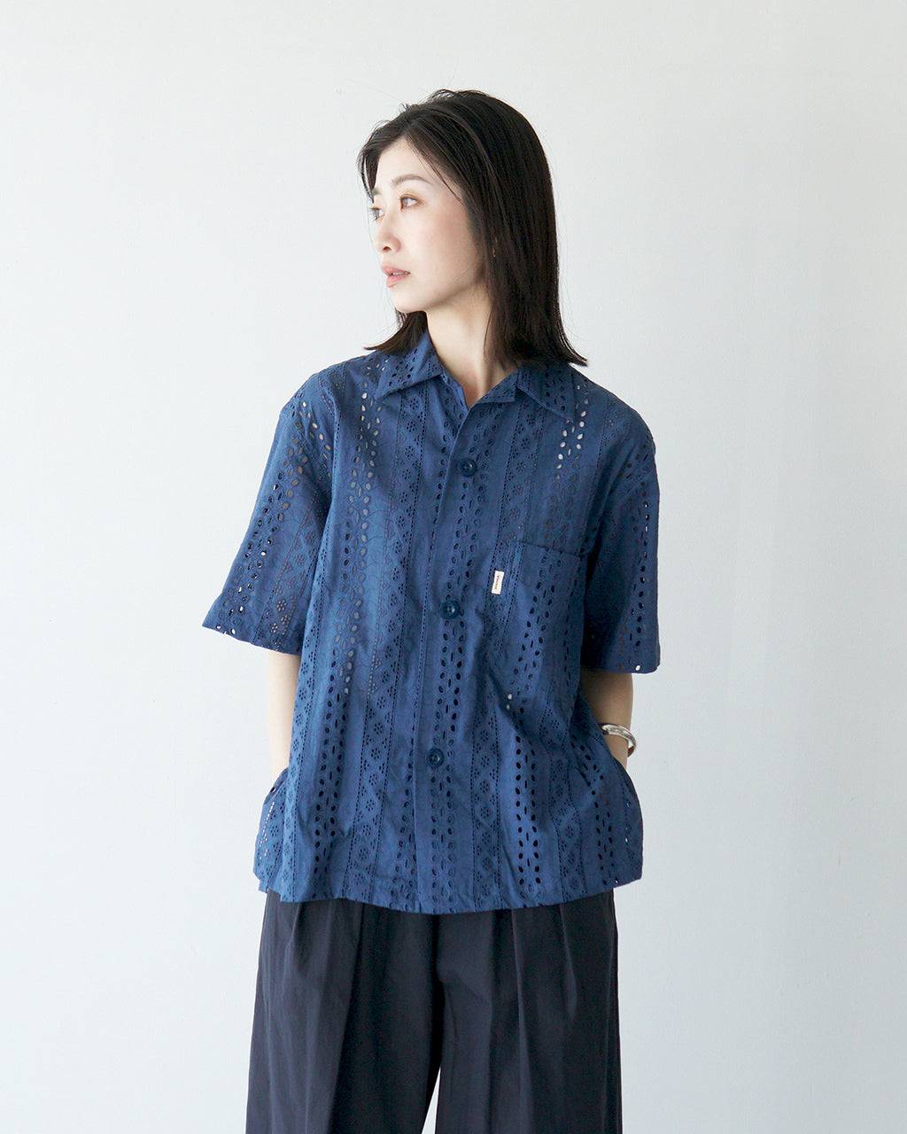 Vincent et Mireille ヴァンソンエミレイユ オープンカラーシャツ OPEN COLLAR SHIRTS シアー トップス 半袖 VM251IN11032 【送料無料】