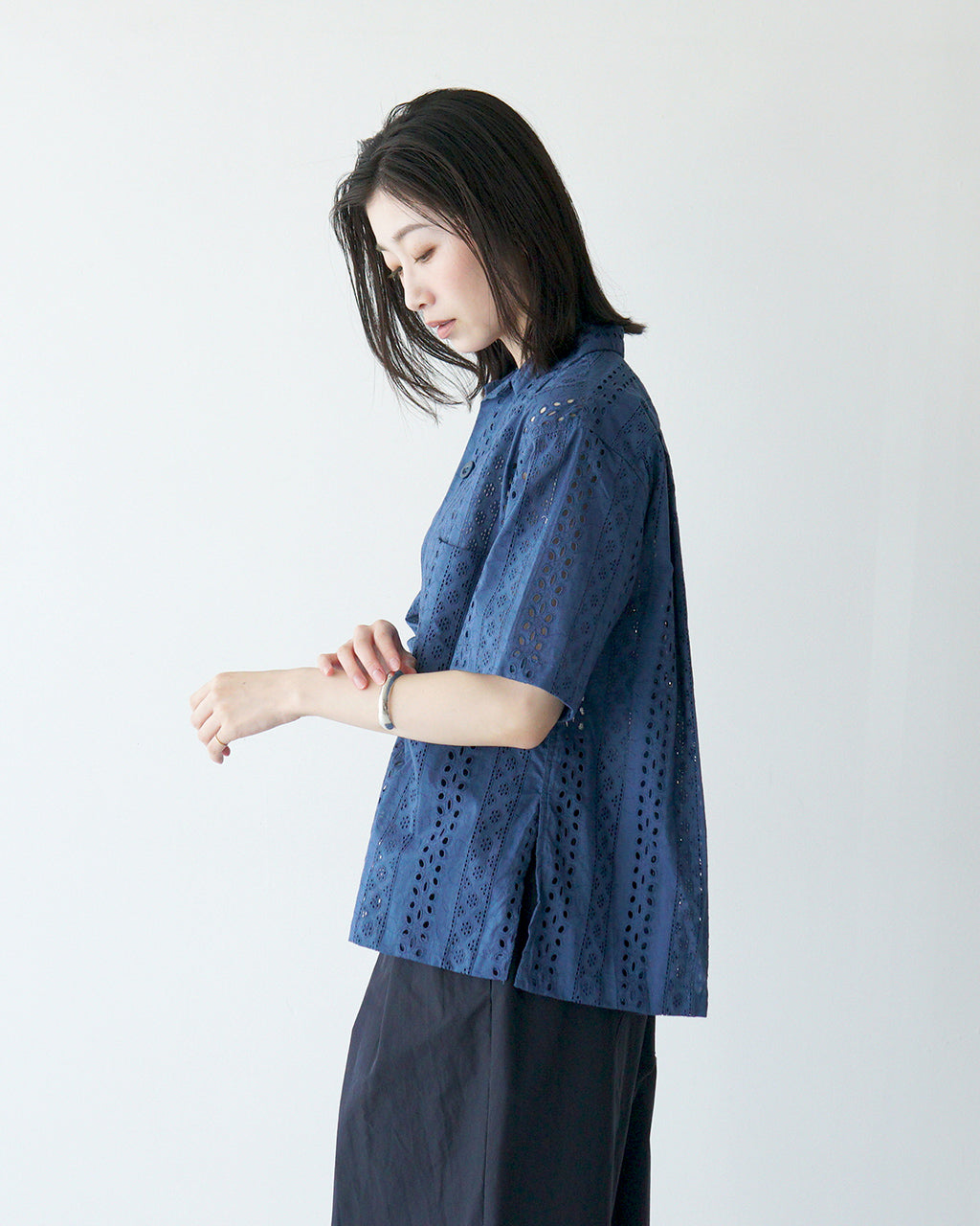 Vincent et Mireille ヴァンソンエミレイユ オープンカラーシャツ OPEN COLLAR SHIRTS シアー トップス 半袖 VM251IN11032 【送料無料】