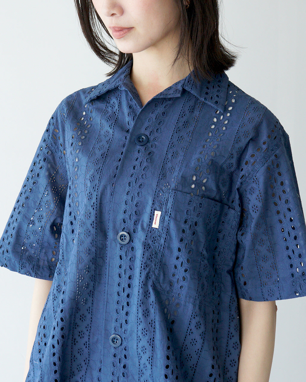 Vincent et Mireille ヴァンソンエミレイユ オープンカラーシャツ OPEN COLLAR SHIRTS シアー トップス 半袖 VM251IN11032 【送料無料】
