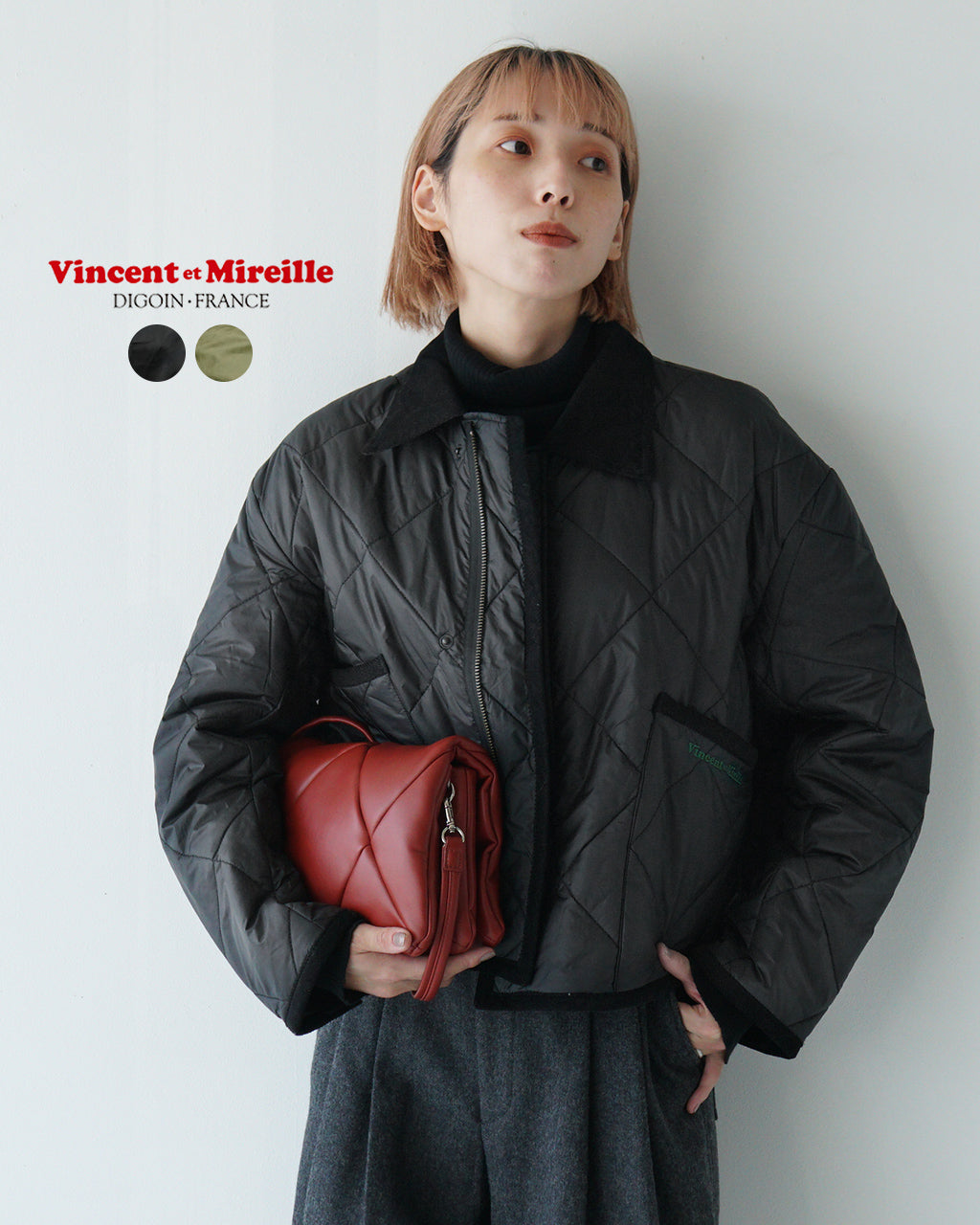 【SALE！50%OFF】VINCENT ET MIREILLE ヴァンソンエミレイユ アウター キルティング ショートジャケット SPENCER RIDING JACKET VM242DQ25022【送料無料】