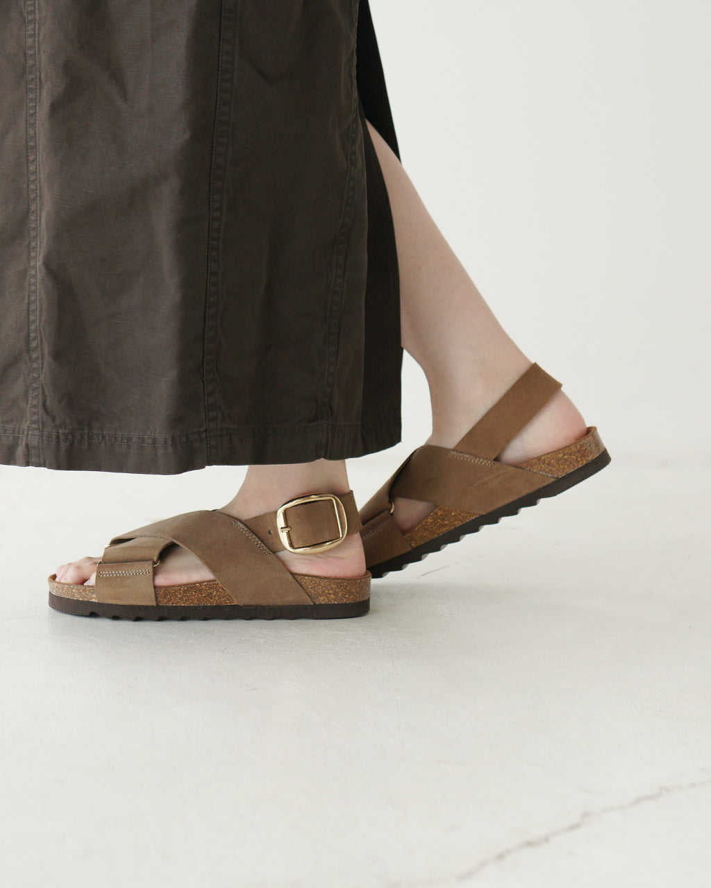 VINILO ヴィニーロ スエード フラット クロスサンダル 革 レザー ベルトサンダル SANDAL スライドサンダル CH-14509-SE【送料無料】