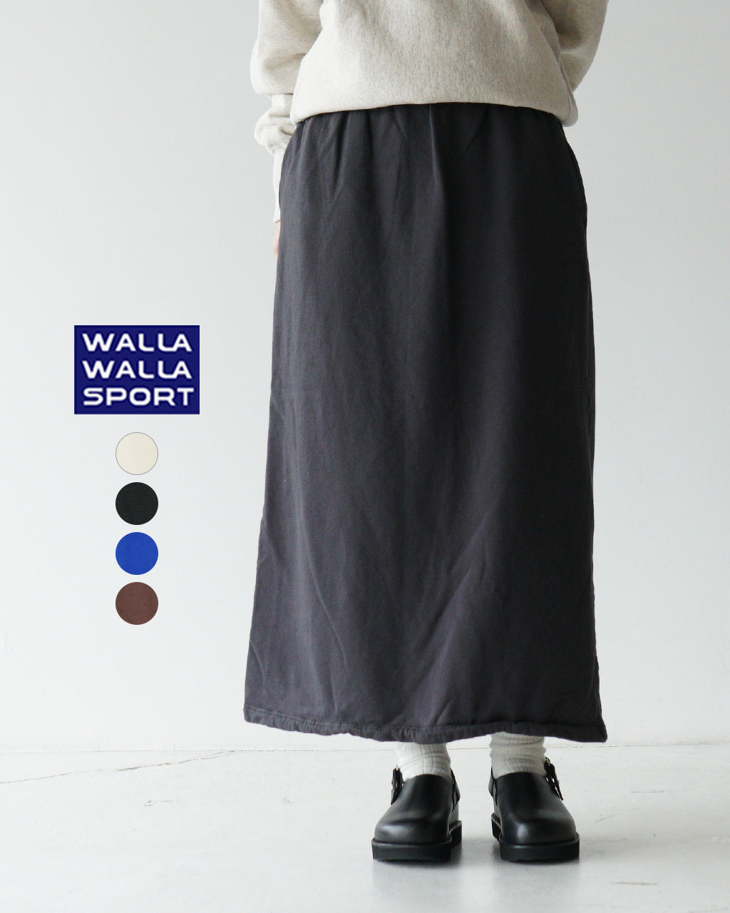 【アウトレット！30%OFF】WALLA WALLA SPORT ワラワラスポーツ ロング イージースカート LOOSE BASEBALL SKIRT USAコットン WW130062-SR