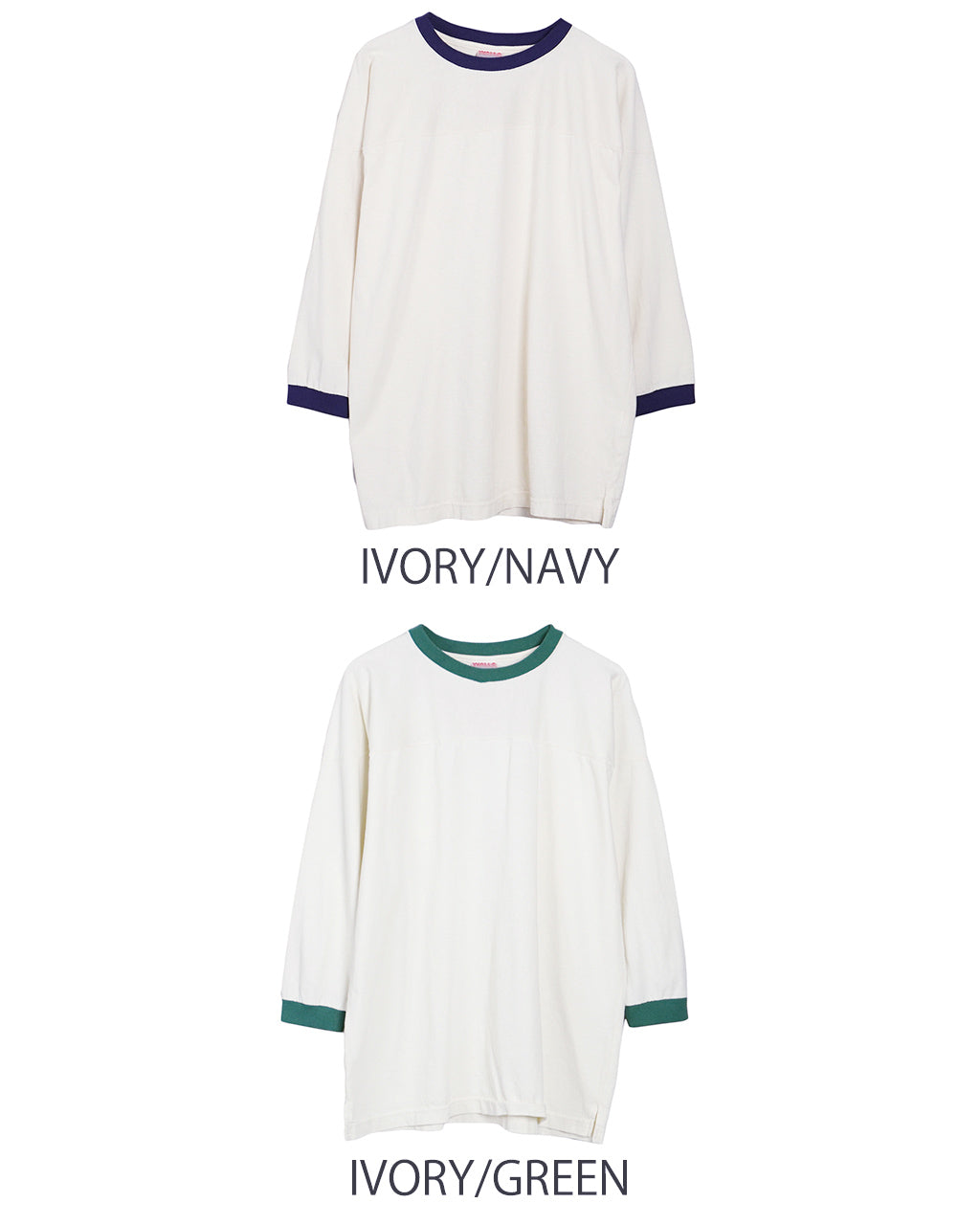 【SALE！30%OFF】WALLA WALLA SPORT ワラワラスポーツ 七分袖Tシャツ 長袖 リンガーTシャツ ロンT カットソー USAコットン RINGER FOOTBALL TEE 130066