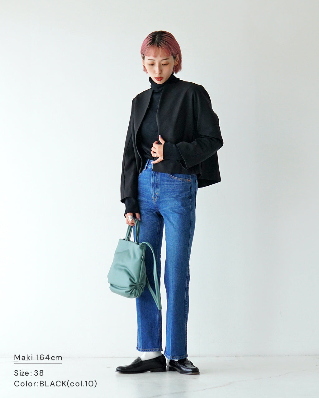 【アウトレット！30%OFF】WHYTO. ホワイト ノーカラー ショート ジャケット No Collar Short Jacket WHT23FJK4028