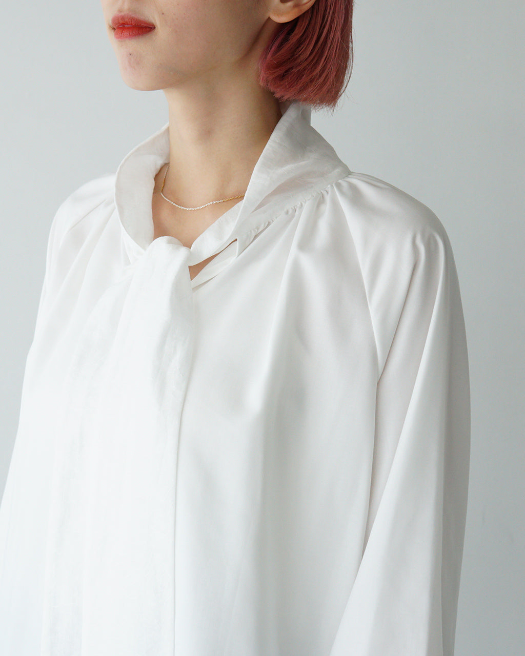 WHYTO. ホワイト シャツ ボウタイブラウス combination bou tie blouse リボン WHT24FBL4050【送料無料】