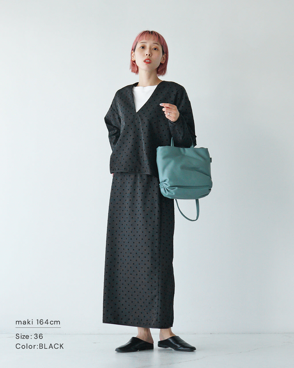 期間限定ポイント10倍！WHYTO. ホワイト ドットブラウス slit neck dot blouse スリットネック ボリューム袖 WHT24FBL4052【送料無料】