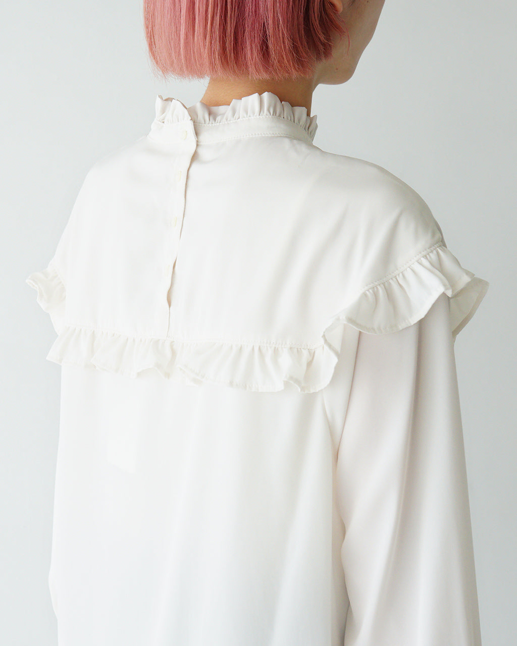 期間限定ポイント10倍！WHYTO. ホワイト シャツ フリルカラー ブラウス レディース frill collar blouse WHT24FBL4056【送料無料】