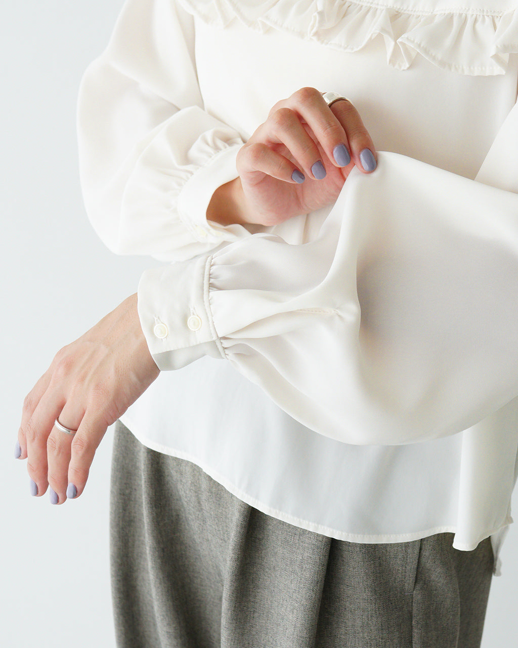 期間限定ポイント10倍！WHYTO. ホワイト シャツ フリルカラー ブラウス レディース frill collar blouse WHT24FBL4056【送料無料】