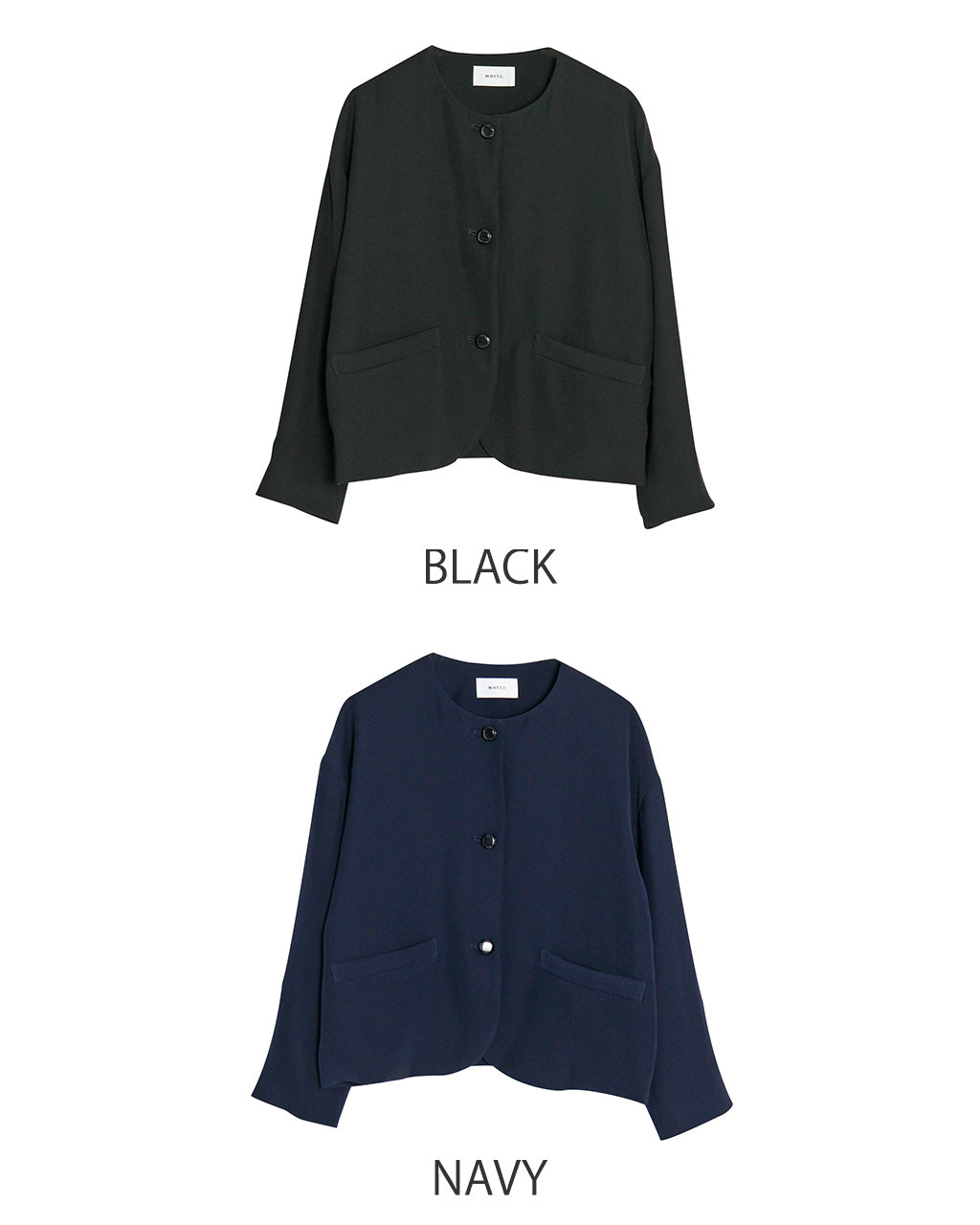 WHYTO. ホワイト ノーカラージャケット no collar button jacket ボタンドロップショルダー WHT24FJK4035【送料無料】【クーポン対象外】