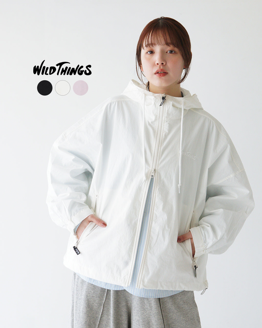 ＼早得24時間限定ポイント10倍／WILD THINGS ワイルドシングス フード ジャケット RURAL HOOD JACKET ルーラル ショート丈 ライトアウター ジップアップ WTL251-06【送料無料】