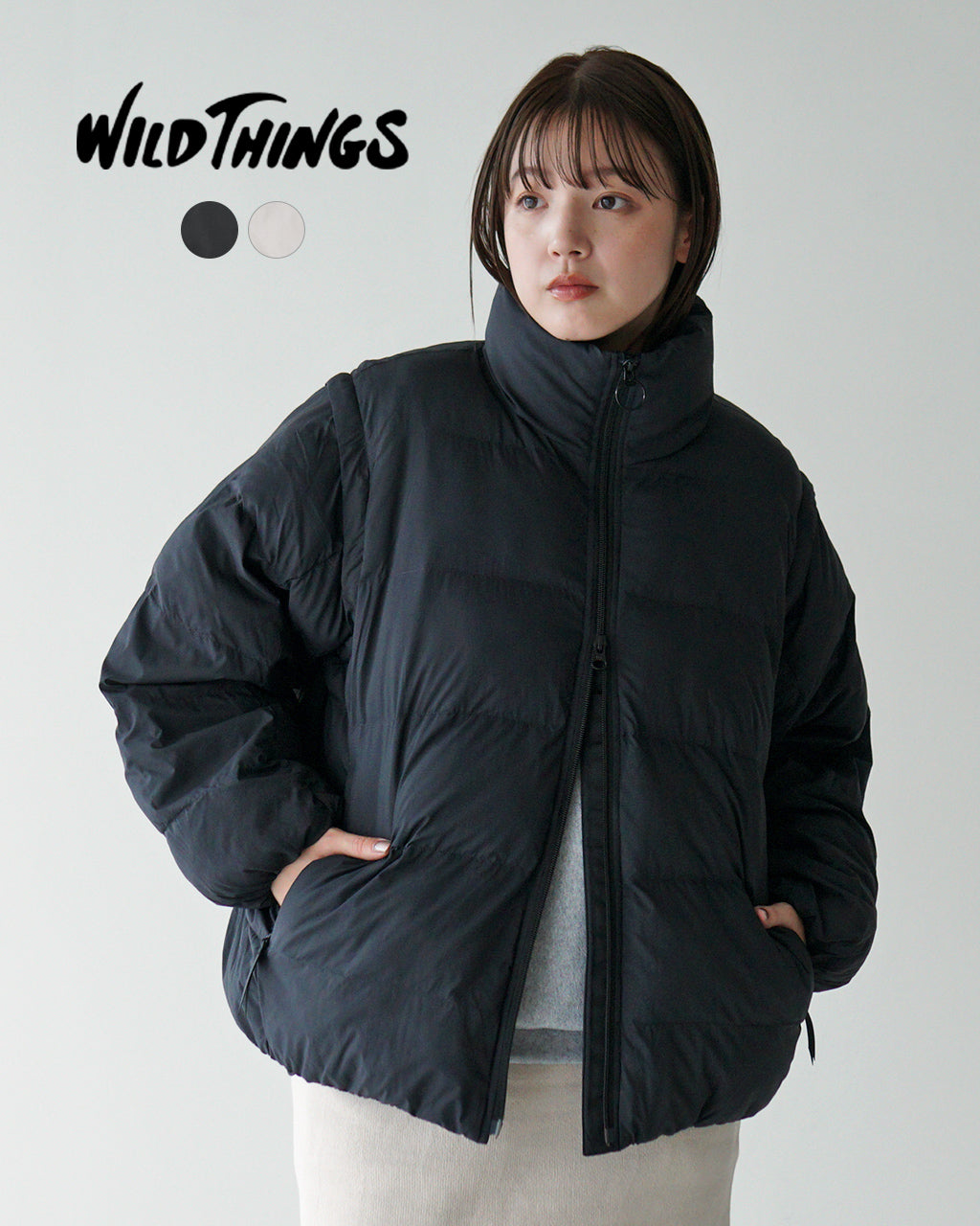 最大20％OFFクーポン／WILD THINGS ワイルドシングス 2WAYジャケット HI-LOFT 2WAY JACKET ベスト 中