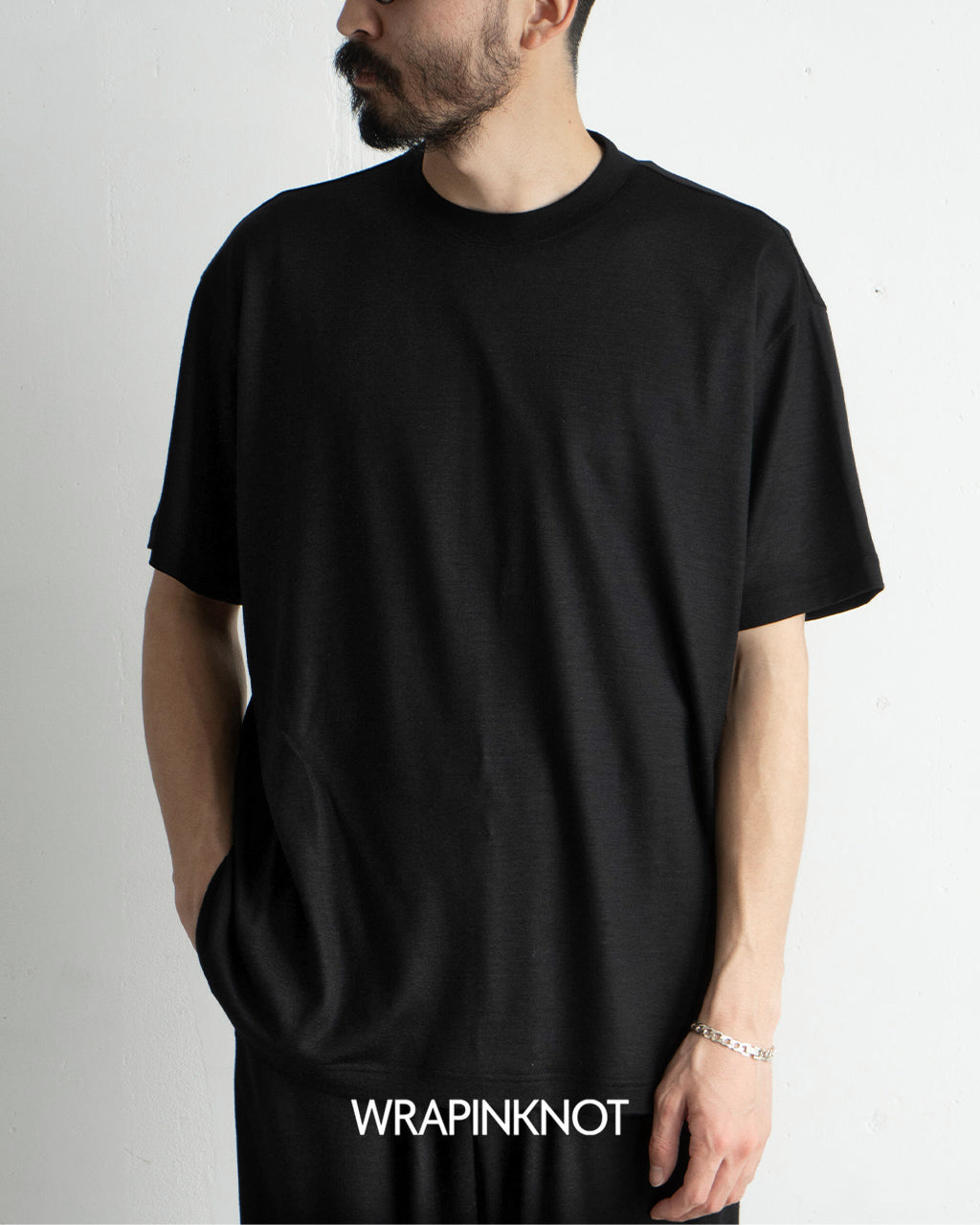 WRAPINKNOT ラッピンノット メリノウール 半袖 ワイドフィット Tシャツ S/S Wide Fit T-Shirt ショートスリーブ カットソー WJ501-MCS02【クーポン対象外】【送料無料】