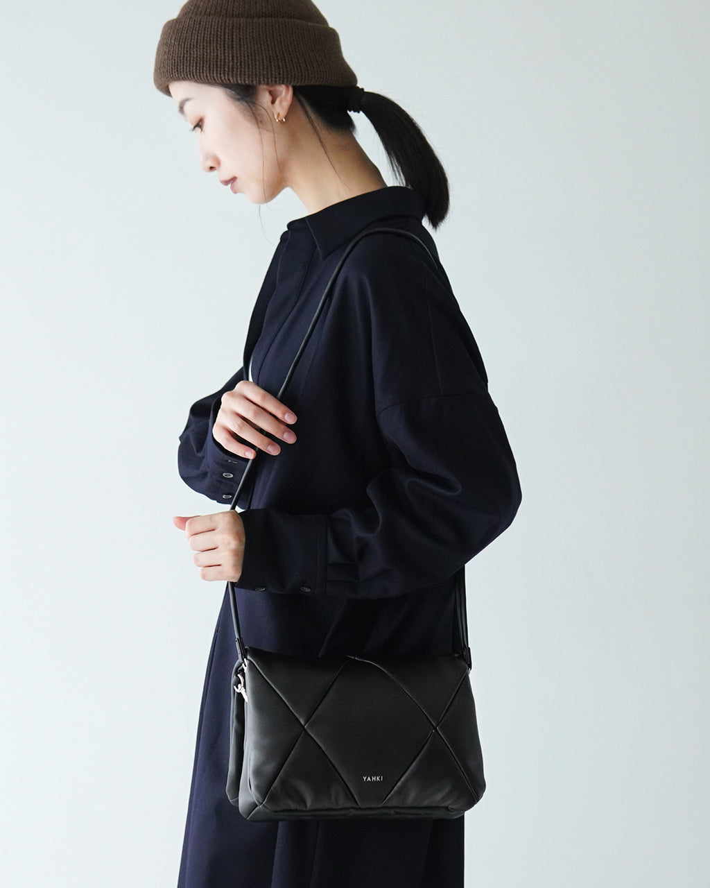 YAHKI ヤーキ アーガイル柄 クロス ボディ バッグ CROSS BODY BAG 3way 肩掛け ショルダーバッグ クラッチバッグ YH-669【送料無料】