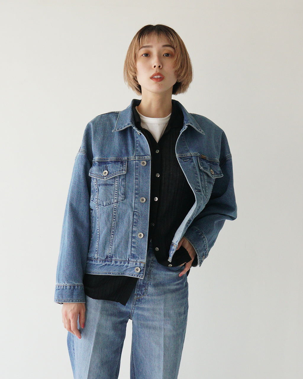 ＼早得24時間限定ポイント10倍／YANUK ヤヌーク ジーンジャケット Jean Jacket デニム Gジャン オーバーサイズ ショート丈 57143401【送料無料】