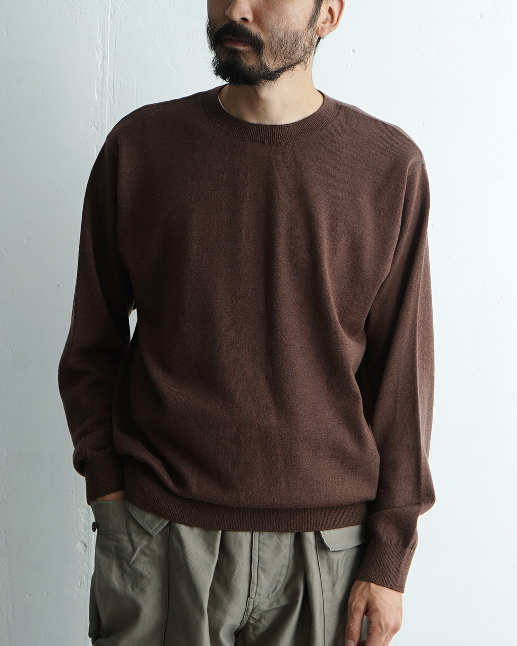 Yonetomi NEW BASIC ヨネトミ ニューベーシック ハイ ツイスト ウール ニット プルオーバー HIGH TWIST WOOL KNIT P//O 95-244-012 【送料無料】