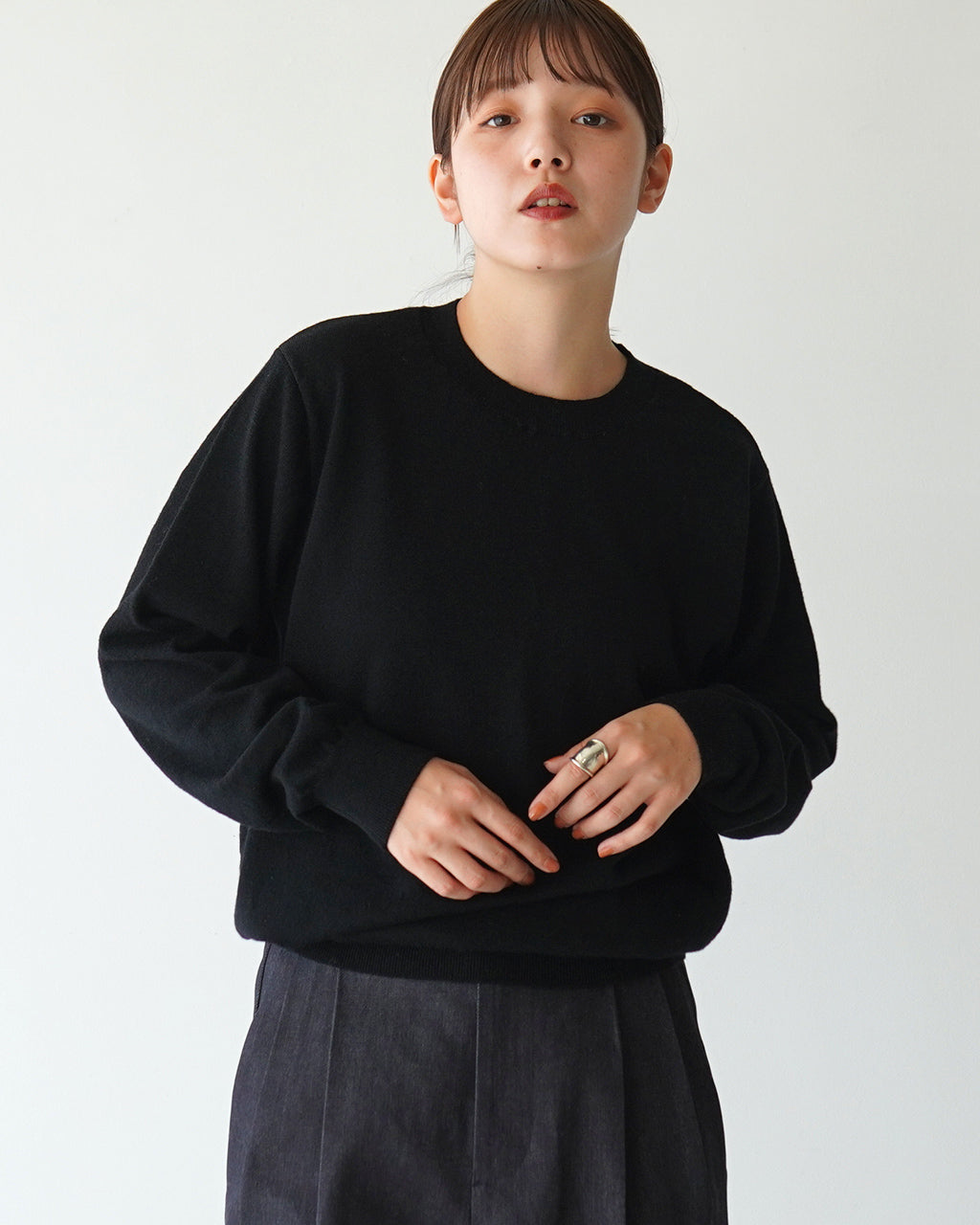 【SALE！20%OFF】Yonetomi NEW BASIC ヨネトミ ニューベーシック ハイ ツイスト ウール ニット プルオーバー HIGH TWIST WOOL KNIT P//O 95-244-012 【送料無料】