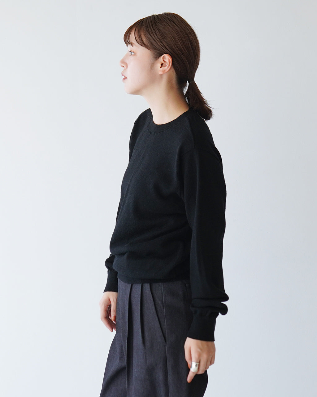 Yonetomi NEW BASIC ヨネトミ ニューベーシック ハイ ツイスト ウール ニット プルオーバー HIGH TWIST WOOL KNIT P//O 95-244-012 【送料無料】