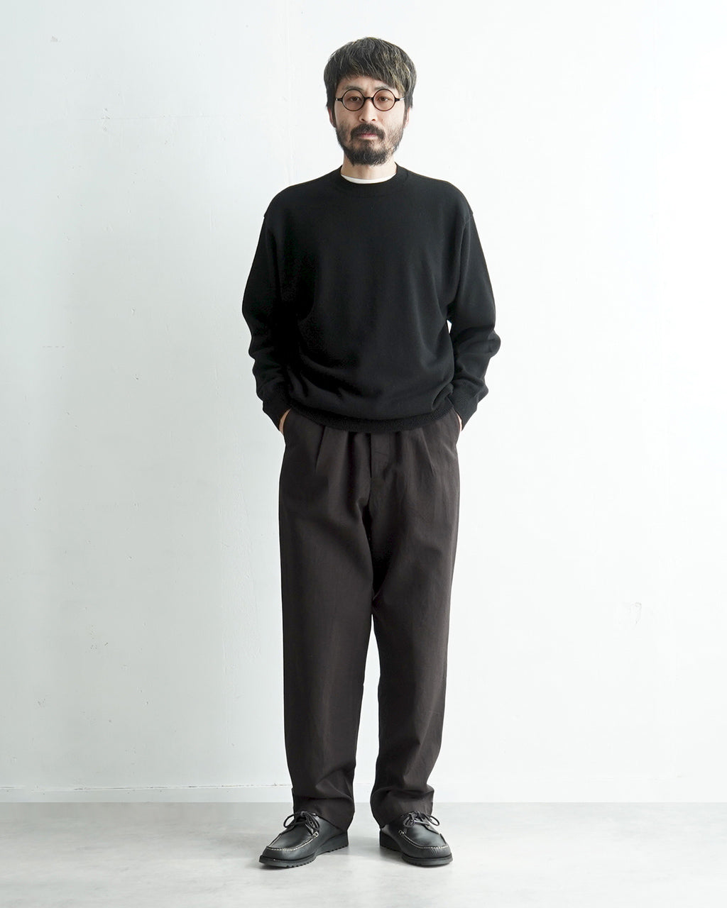 Yonetomi NEW BASIC カシミア　籠染め Yonetomi Yonetomi NEW BASIC CASHMERE KNIT P/O 95-244-022