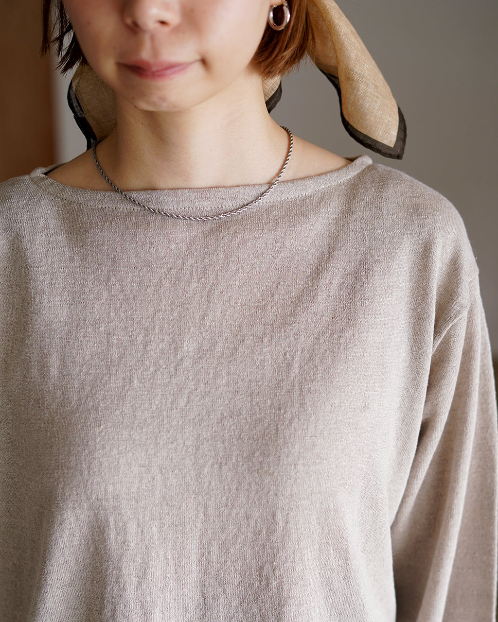 美品☆　アパルトモン　BACK LONG T/N KNIT A/X Armani Exchange ロンT ロゴプリント コットン (A/X Armani